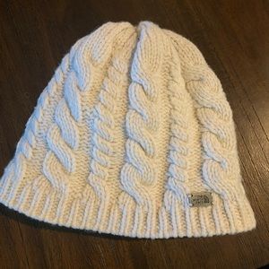 White The North Face knitted hat